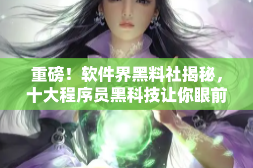 重磅！軟件界黑料社揭秘，十大程序員黑科技讓你眼前一亮！