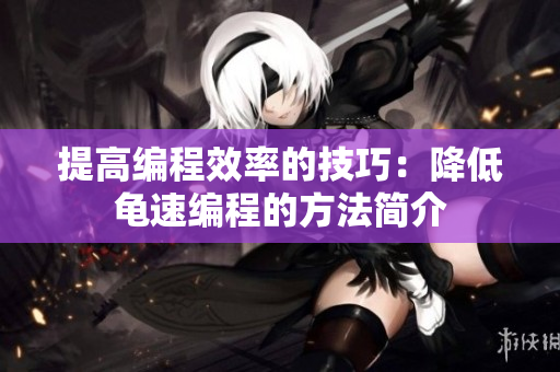 提高編程效率的技巧：降低龜速編程的方法簡介