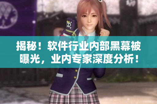 揭秘！軟件行業(yè)內(nèi)部黑幕被曝光，業(yè)內(nèi)專家深度分析！