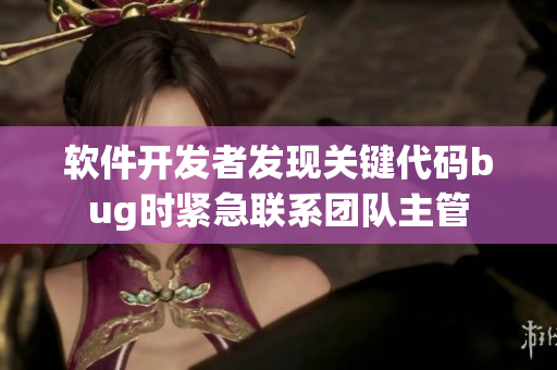 軟件開發(fā)者發(fā)現(xiàn)關(guān)鍵代碼bug時緊急聯(lián)系團隊主管