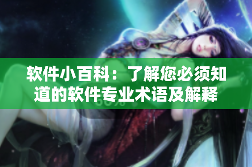 軟件小百科：了解您必須知道的軟件專業(yè)術語及解釋