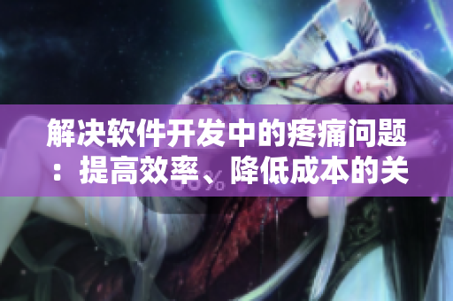 解決軟件開發(fā)中的疼痛問(wèn)題：提高效率、降低成本的關(guān)鍵路徑