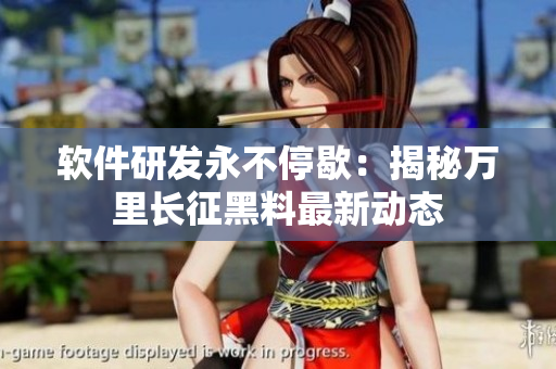 軟件研發(fā)永不停歇：揭秘萬里長征黑料最新動(dòng)態(tài)
