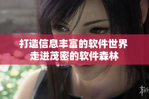 打造信息豐富的軟件世界 走進(jìn)茂密的軟件森林