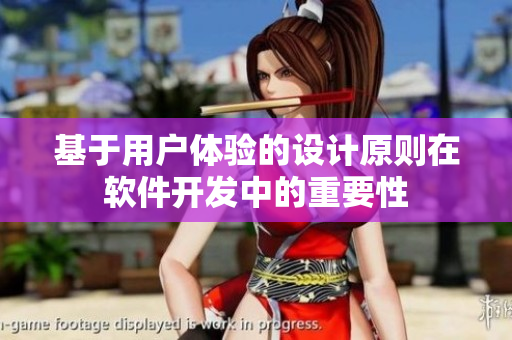 基于用戶體驗(yàn)的設(shè)計(jì)原則在軟件開發(fā)中的重要性