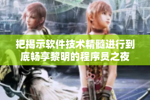 把揭示軟件技術(shù)精髓進(jìn)行到底暢享黎明的程序員之夜