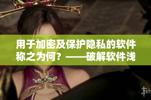 用于加密及保護(hù)隱私的軟件稱之為何？——破解軟件淺析