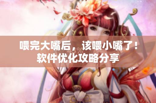 喂完大嘴后，該喂小嘴了！軟件優(yōu)化攻略分享
