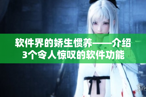 軟件界的嬌生慣養(yǎng)——介紹3個令人驚嘆的軟件功能