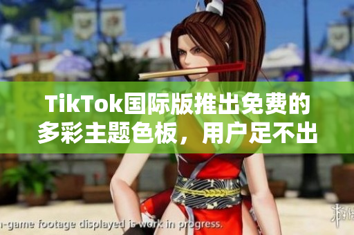 TikTok國際版推出免費的多彩主題色板，用戶足不出戶打造個性化視頻風格
