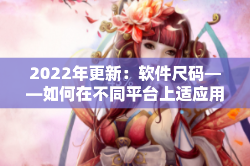 2022年更新：軟件尺碼——如何在不同平臺上適應(yīng)用戶需求？