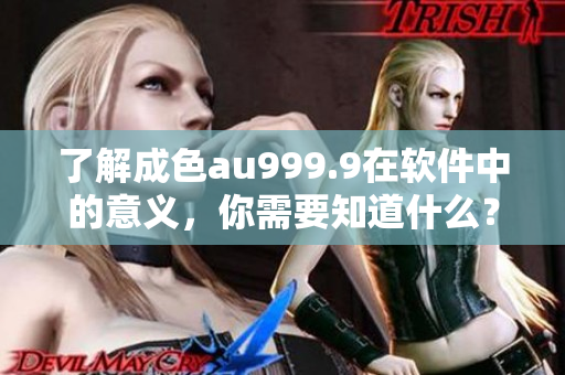 了解成色au999.9在軟件中的意義，你需要知道什么？
