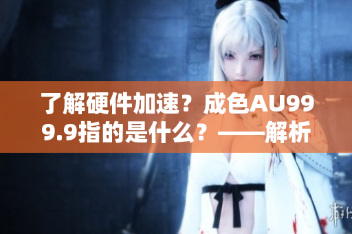 了解硬件加速？成色AU999.9指的是什么？——解析軟件中的加速方式！