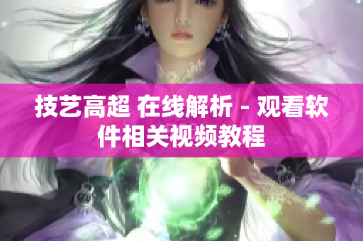 技藝高超 在線解析 - 觀看軟件相關(guān)視頻教程