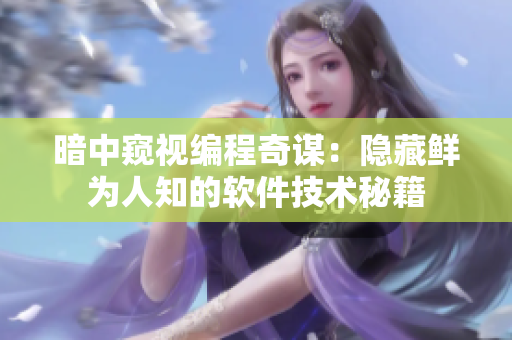 暗中窺視編程奇謀：隱藏鮮為人知的軟件技術秘籍