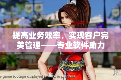 提高業(yè)務(wù)效率，實(shí)現(xiàn)客戶完美管理——專業(yè)軟件助力