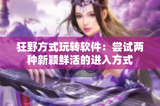 狂野方式玩轉(zhuǎn)軟件：嘗試兩種新穎鮮活的進(jìn)入方式