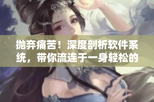拋棄痛苦！深度剖析軟件系統(tǒng)，帶你流連于一身輕松的暢快體驗(yàn)