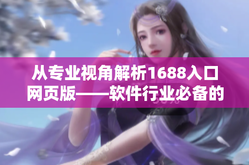 從專業(yè)視角解析1688入口網(wǎng)頁版——軟件行業(yè)必備的采購工具指南
