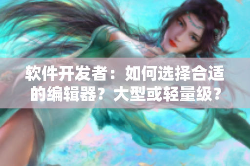 軟件開發(fā)者：如何選擇合適的編輯器？大型或輕量級？