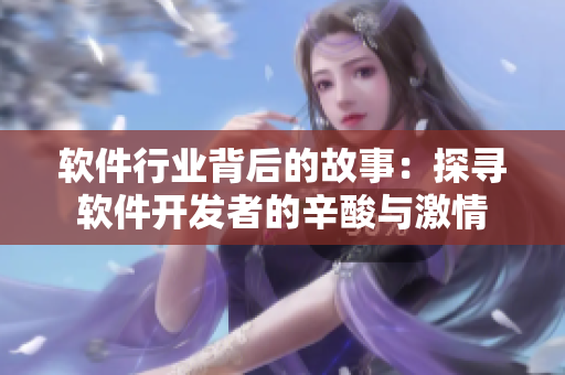軟件行業(yè)背后的故事：探尋軟件開發(fā)者的辛酸與激情