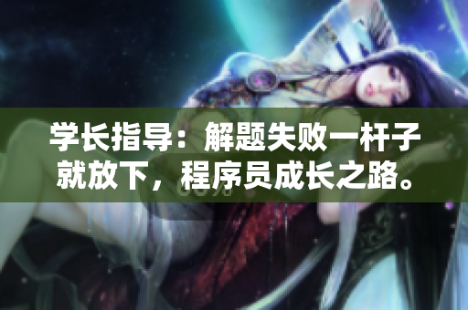 學(xué)長指導(dǎo)：解題失敗一桿子就放下，程序員成長之路。