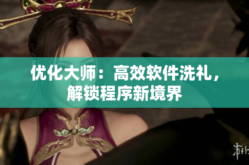 優(yōu)化大師：高效軟件洗禮，解鎖程序新境界