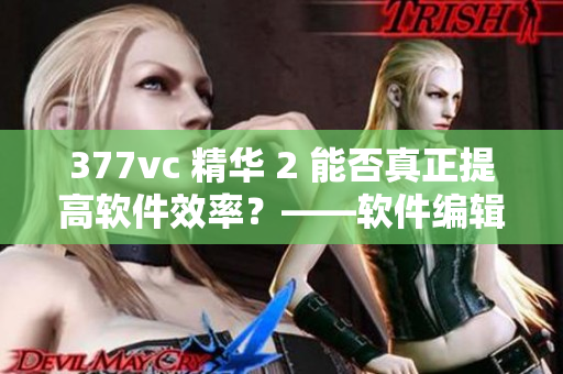 377vc 精華 2 能否真正提高軟件效率？——軟件編輯分析