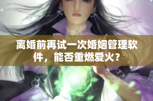 離婚前再試一次婚姻管理軟件，能否重燃愛火？