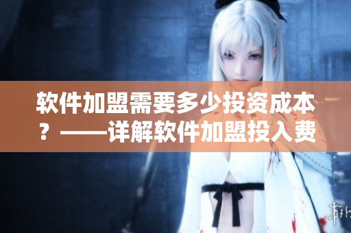 軟件加盟需要多少投資成本？——詳解軟件加盟投入費(fèi)用