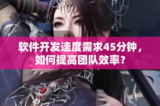 軟件開發(fā)速度需求45分鐘，如何提高團隊效率？
