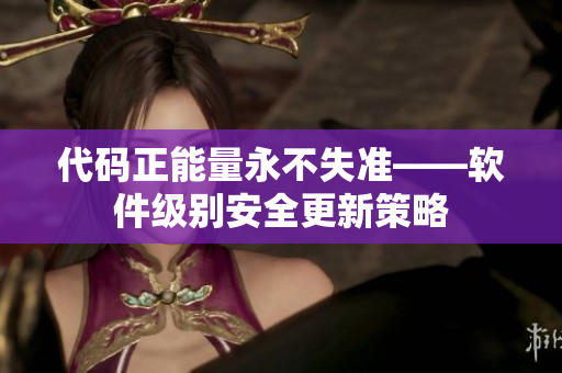 代碼正能量永不失準(zhǔn)——軟件級(jí)別安全更新策略