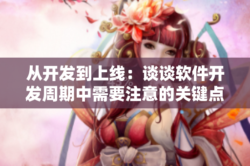從開發(fā)到上線：談?wù)勡浖_發(fā)周期中需要注意的關(guān)鍵點(diǎn)