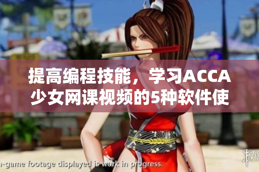 提高編程技能，學(xué)習(xí)ACCA少女網(wǎng)課視頻的5種軟件使用技巧