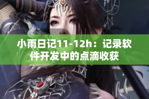小雨日記11-12h：記錄軟件開發(fā)中的點滴收獲