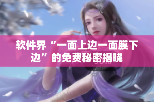 軟件界“一面上邊一面膜下邊”的免費(fèi)秘密揭曉