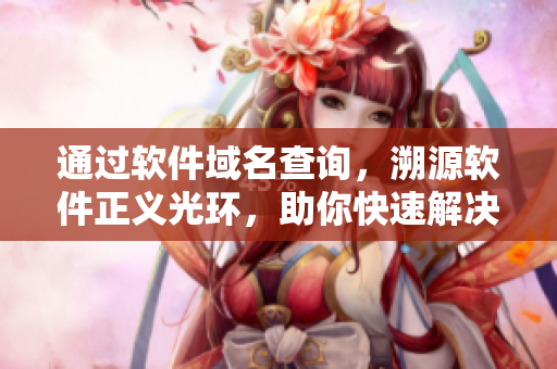 通過軟件域名查詢，溯源軟件正義光環(huán)，助你快速解決電腦疑難雜癥！