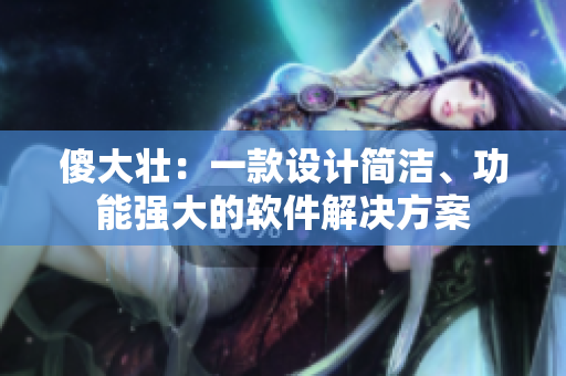 傻大壯：一款設(shè)計(jì)簡潔、功能強(qiáng)大的軟件解決方案