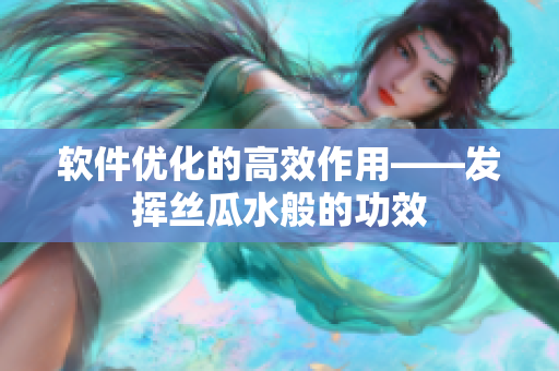 軟件優(yōu)化的高效作用——發(fā)揮絲瓜水般的功效
