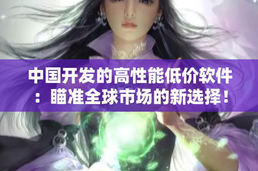 中國開發(fā)的高性能低價軟件：瞄準(zhǔn)全球市場的新選擇！