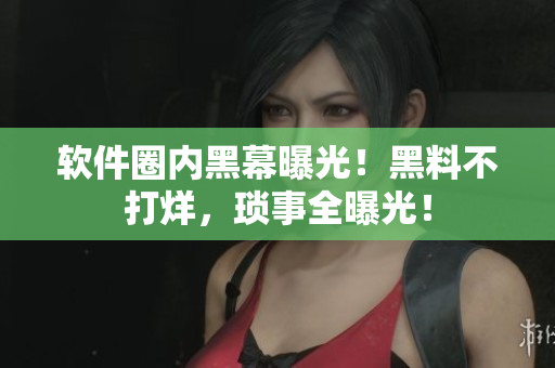 軟件圈內(nèi)黑幕曝光！黑料不打烊，瑣事全曝光！