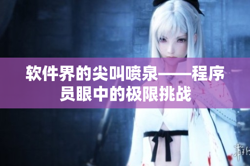 軟件界的尖叫噴泉——程序員眼中的極限挑戰(zhàn)