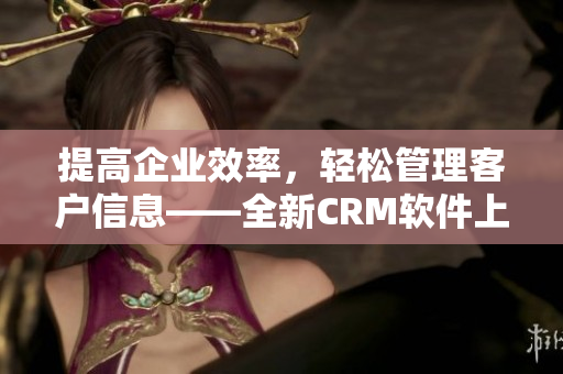 提高企業(yè)效率，輕松管理客戶信息——全新CRM軟件上線！
