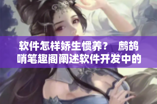 軟件怎樣?jì)缮鷳T養(yǎng)？  鷓鴣哨筆趣閣闡述軟件開發(fā)中的細(xì)節(jié)與技巧