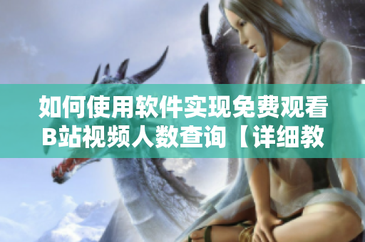 如何使用軟件實現(xiàn)免費觀看B站視頻人數(shù)查詢【詳細教程】