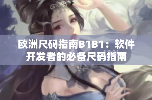 歐洲尺碼指南B1B1：軟件開發(fā)者的必備尺碼指南