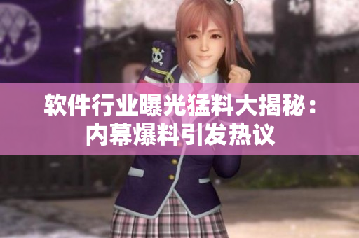 軟件行業(yè)曝光猛料大揭秘：內(nèi)幕爆料引發(fā)熱議
