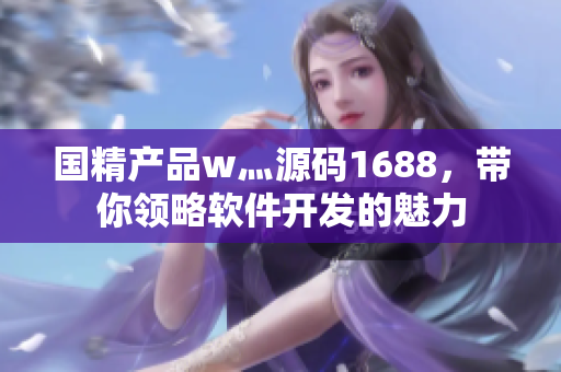 國(guó)精產(chǎn)品w灬源碼1688，帶你領(lǐng)略軟件開(kāi)發(fā)的魅力