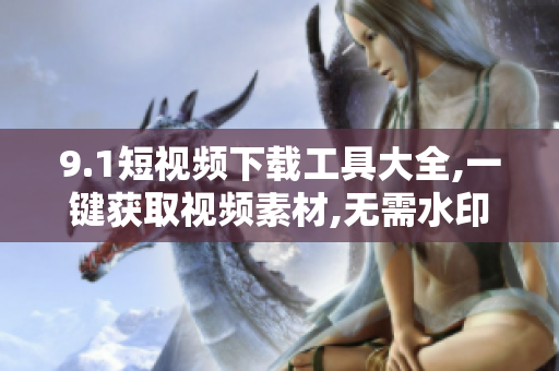 9.1短視頻下載工具大全,一鍵獲取視頻素材,無(wú)需水印