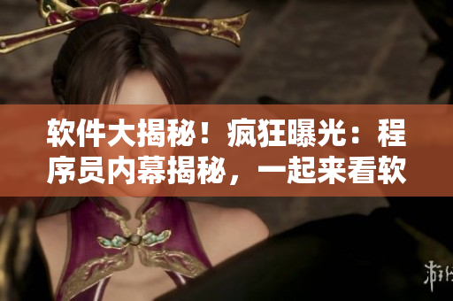 軟件大揭秘！瘋狂曝光：程序員內(nèi)幕揭秘，一起來看軟件界的黑幕生意